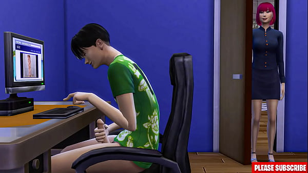 Ibu Tiri Jepang Ngintip Anak Tiri Lagi Colmek Di Depan Laptop, Langsung Gregetan.